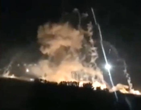The moment of huge explosion at Iraq military base.