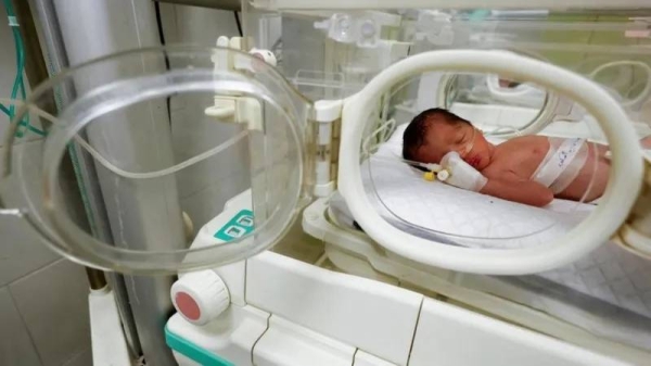 Baby Sabreen al-Sakani was delivered by Caesarean section in a Rafah hospital shortly after midnight on Sunday