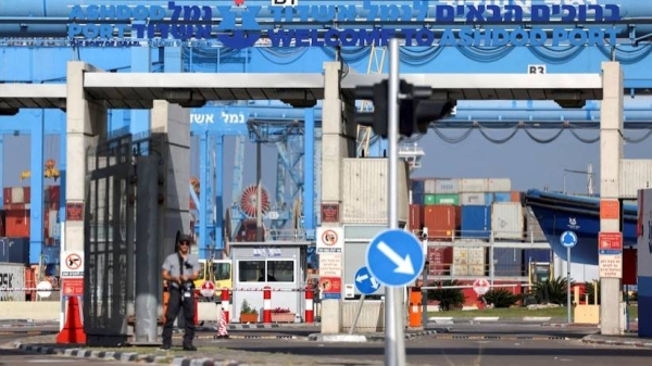 Ashdod port on April 5, 2024, after the Israeli cabinet approved the temporary use of the port for aid deliveries into Gaza. — courtesy Reuters