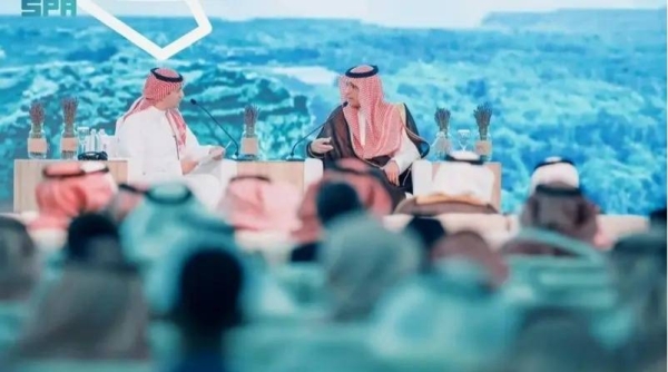 Minister of State for Foreign Affairs, Member of the Cabinet and Envoy for Climate Affairs Adel Al-Jubeir attending a dialogue session during the “National Afforestation Forum” in Riyadh on Tuesday.
