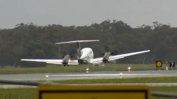 The plane made a successful wheels-up emergency landing in Newcastle, Australia after circling airport for hours, on May 13