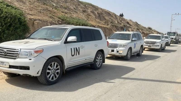 A UN car pictured in the Gaza Strip in April this year