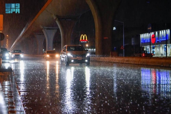 Riyadh region will also see light to moderate rainfall, which may lead to flash floods and hail.