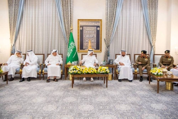 Deputy Emir of Makkah and Deputy Chairman of the Central Hajj Committee Prince Saud bin Mishal meets ministers and commanders of the security forces in Mina on Monday.
