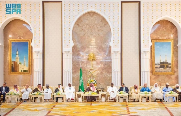 Crown Prince and Prime Minister Mohammed bin Salman hosting the annual Hajj reception at Mina Palace on Monday.