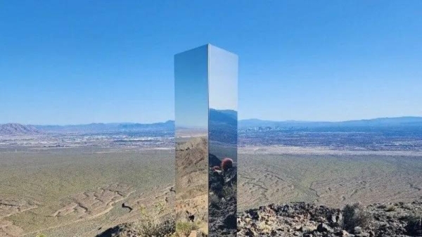 The monolith was spotted by authorities near Gass Peak, a hiking area north of Las Vegas