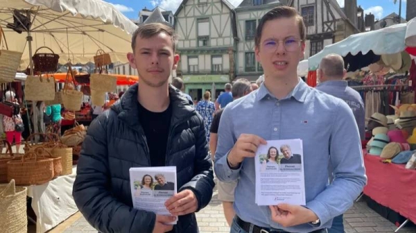 Activists like Mathys Auger (left) are campaigning hard for the far right in Brittany