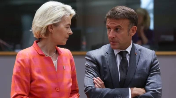 Emmanuel Macron (right) was among the EU leaders who reached a consensus to nominate Ursula von der Leyen (left) for a second term