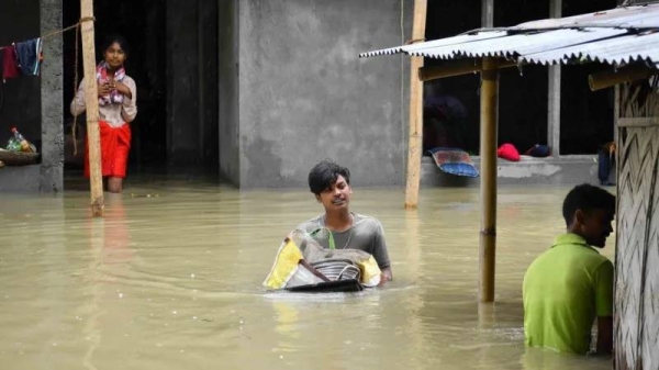 Floods in Assam have displaced hundreds of thousands of people