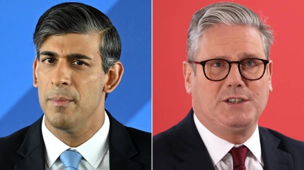 Conservative Prime Minister Rishi Sunak and Labour leader Keir Starmer