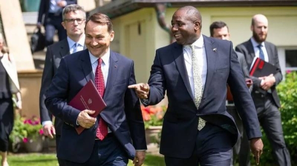 David Lammy (R) held talks with Poland’s Foreign Minister Radoslaw Sikorsky