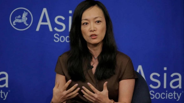 Sue Mi Terry speaks on a panel at the Asia Society in New York, on June 19, 2017