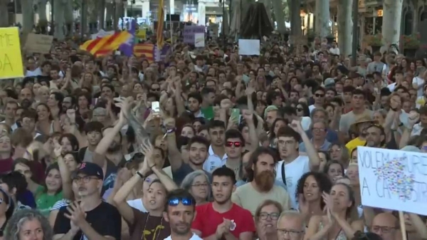 Thousands protest against overtourism in Palma on Sunday