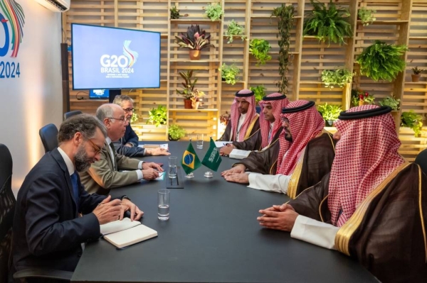 Saudi Minister of Economy meets the Brazilian FM, discusses cooperation in various fields
