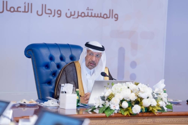 Minister of Investment Khalid Al-Falih meets investors and businessmen in Tabuk region on Monday.