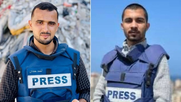 Undated photos of Al Jazeera staffers Ismail Al-Ghoul and Rami Al-Rifi