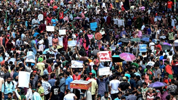 Tens of thousands of people have taken to the streets calling for Bangladeshi Prime Minister Sheikh Hasina to resign