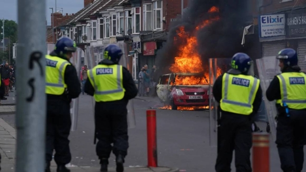 Middlesbrough, England, was one of several UK towns and cities facing anti-immigration riots on Sunday