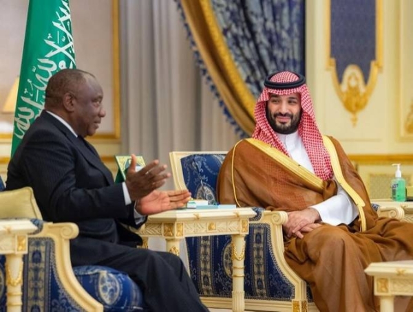 Saudi Crown Prince and Prime Minister Mohammed bin Salman holds talks with President Cyril Ramaphosa of South Africa (File photo). 