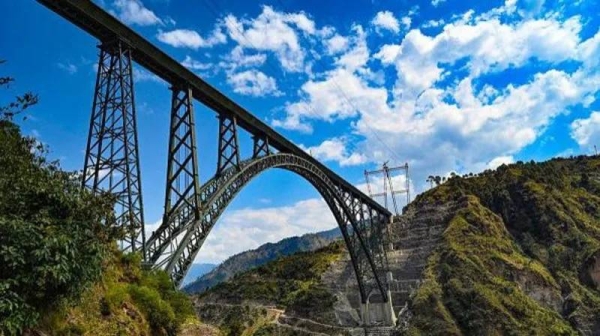 Built over the Chenab river, the bridge is 35m taller than the Eiffel Tower