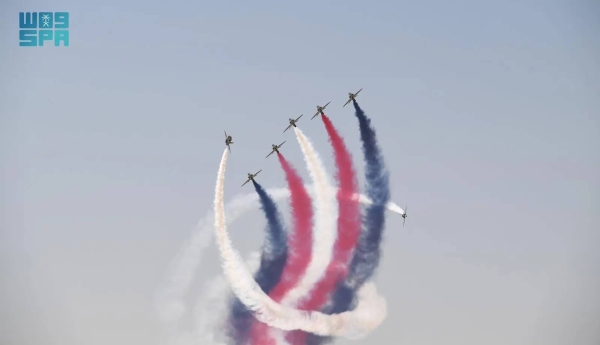 The Saudi Falcons aerobatic team, representing the Royal Saudi Air Force, showcased impressive aerial displays during the second day of the Egypt International Air Show 2024 at Alamein International Airport in northwestern Egypt on Wednesday.