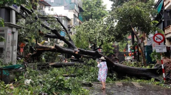 Yagi brought winds of nearly 150kmh (92 mph) to northern Vietnam