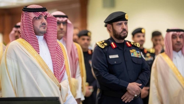 Minister of Interior Prince Abdulaziz bin Saud bin Naif launches educational and training programs and electronic work platforms at King Fahd Security College in Riyadh.
