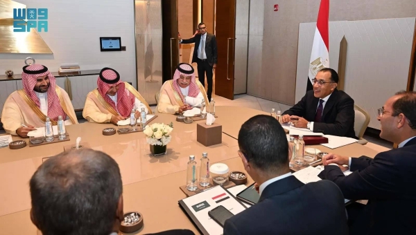 Egyptian Prime Minister Dr. Mostafa Madbouly holds talks with Saudi Finance Minister Mohammed Al-Jadaan in Riyadh on Sunday.