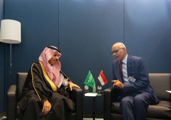 Saudi FM with Sudan Minister of Foreign Affairs Hussein Ali