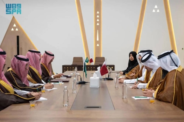 Saudi Minister of Culture Prince Badr bin Abdullah and Qatari Minister of Culture Sheikh Abdulrahman bin Hamad Al Thani co-chair on Monday the first meeting of the Culture, Tourism and Entertainment Committee of the Saudi-Qatari Coordination Council in Riyadh on Monday.