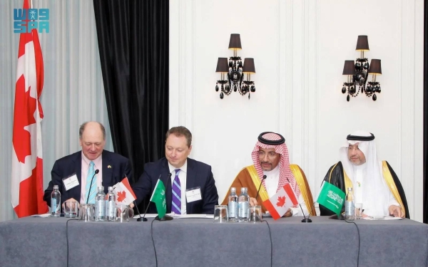 Saudi Minister of Industry and Mineral Resources Bandar Alkhorayef attends a roundtable meeting organized by the Saudi-Canadian Business Council in Toronto.
