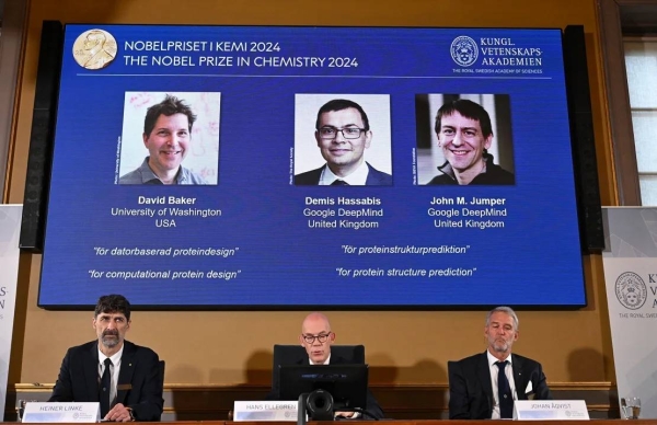 Google DeepMind scientists share Nobel Prize in  chemistry for work on proteins