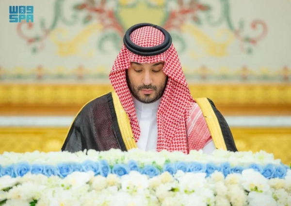 Crown Prince and Prime Minister Mohammed bin Salman chairs the Cabinet session in Riyadh on Tuesday.
