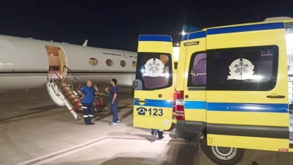 A Saudi woman, who was critically ill, was medically evacuated from the Egyptian city of Alexandria to complete her treatment in Saudi Arabia. 

