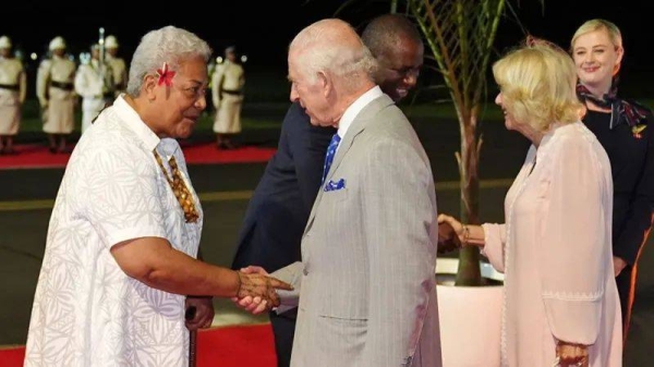 King Charles and Queen Camilla arrive in Samoa to red carpet welcome