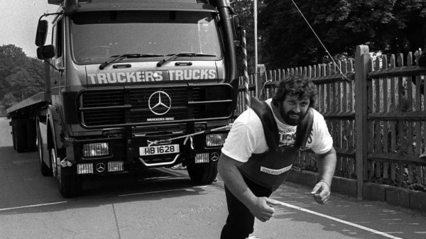 Geoff Capes set a world record in truck pulling in August 1983 at the Crystal Palace Sports Centre, London