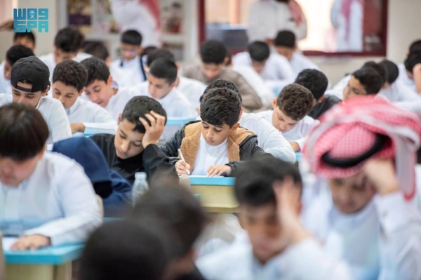 Students from all educational stages, from the third grade of elementary school to the third grade of secondary school are appearing for their exams in all regions across Saudi Arabia.