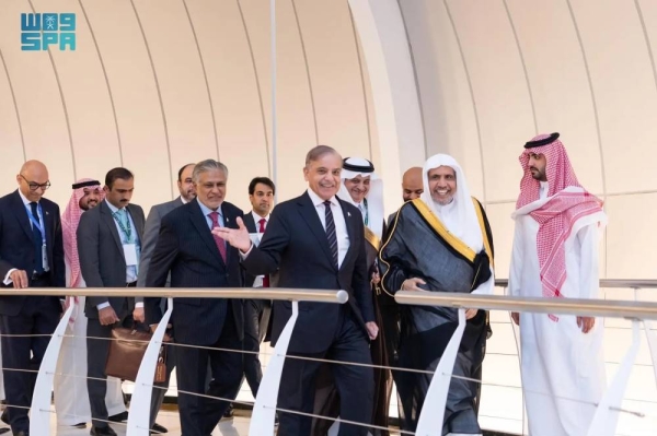 Pakistan Prime Minister Shehbaz Sharif during his visit to the Muslim World League headquarters in Makkah on Tuesday.
