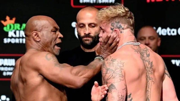 Mike Tyson slaps Jake Paul at chaotic weigh-in