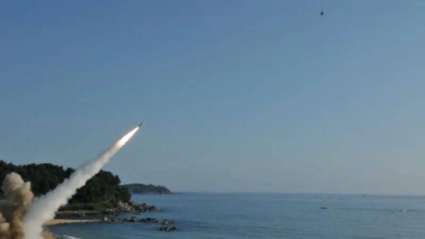 US and South Korean troops utilizing the Army Tactical Missile System (ATACMS) and South Korea's Hyunmoo Missile II, fire missiles into the waters of the East Sea, off South Korea, 5 July 2017