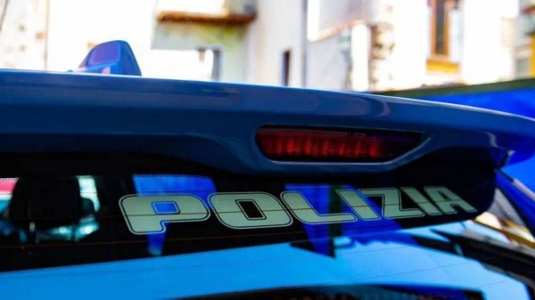 A close-up shot of the top of a Polizia car