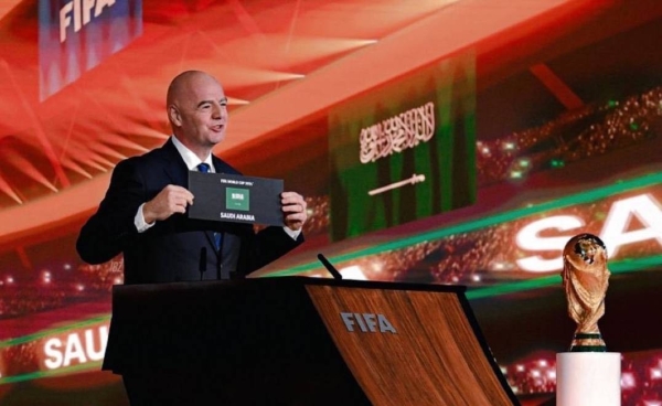 FIFA President Giovanni Infantino announces officially on Wednesday Saudi Arabia's hosting of 2034 World Cup.