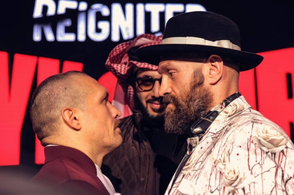 Tyson Fury and Oleksandr Usyk made their final public appearances on Tuesday at VIA Riyadh.