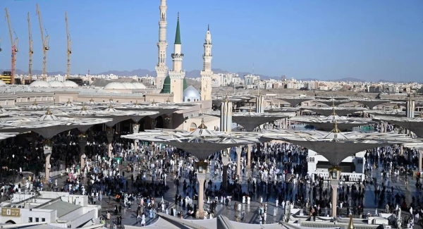 The Prophet's Mosque in Madinah received 6.7 million worshippers in the past one week.