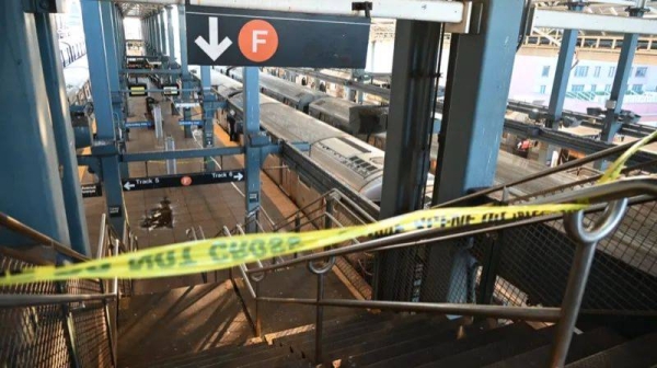 Police were called to Coney Island-Stillwell Avenue Station in Brooklyn after a woman on a subway car was set on fire