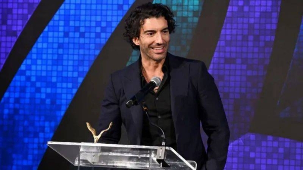 Justin Baldoni accepted the women's solidarity award in New York roughly two weeks before allegations were lodged by his co-star Blake Lively