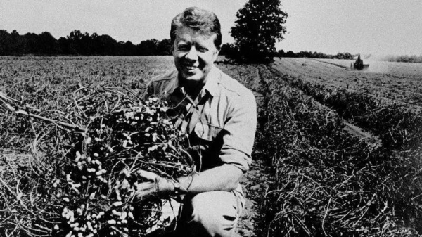 Jimmy Carter on his Georgia peanut farm in 1976