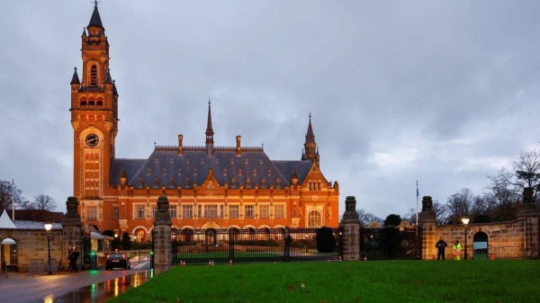 A view of a building of the United Nations' International Court of Justice in The Hague, Netherlands, on December 2, 2024