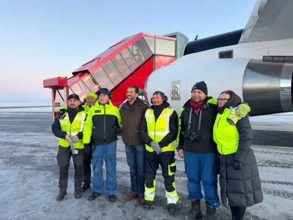 Donald Trump Jr. poses for a photo in Greenland on January 7 in this photo posted to his X account