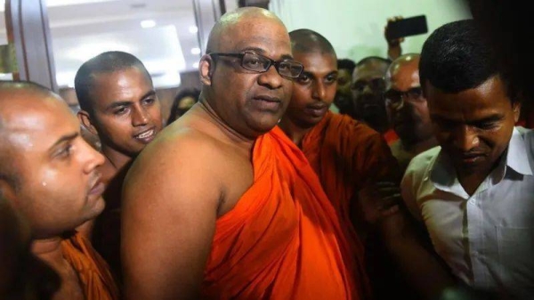 Galagodaatte Gnanasara leads a Sinhalese Buddhist nationalist group and is a close ally of outsed former president Rajapaksa